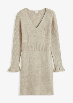 bonprix bonprix Vestidos|Ropa De Punto>Vestido de punto arena moteado