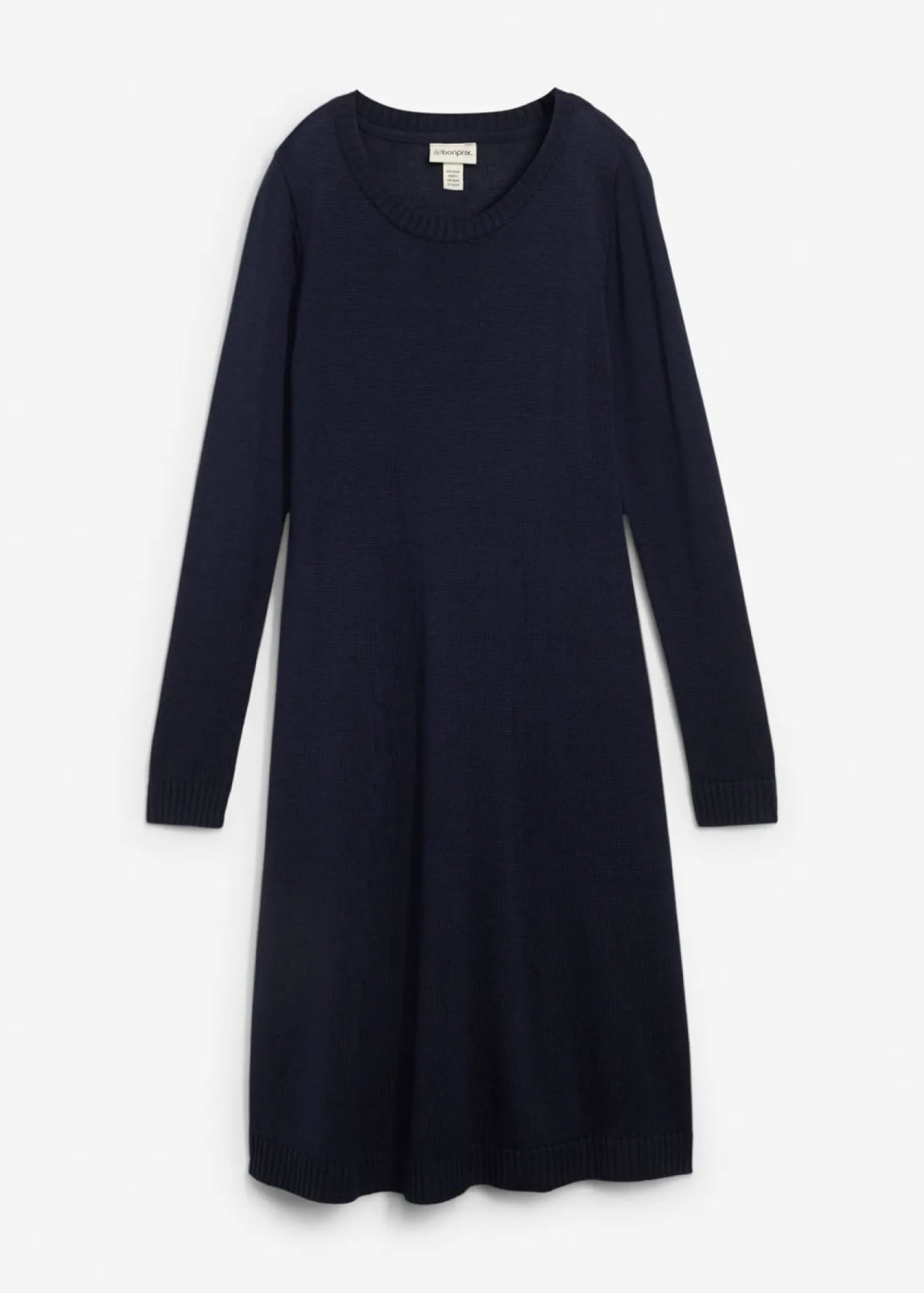 bonprix bonprix Básicos|Vestidos>Vestido de punto acampanado Azul marino