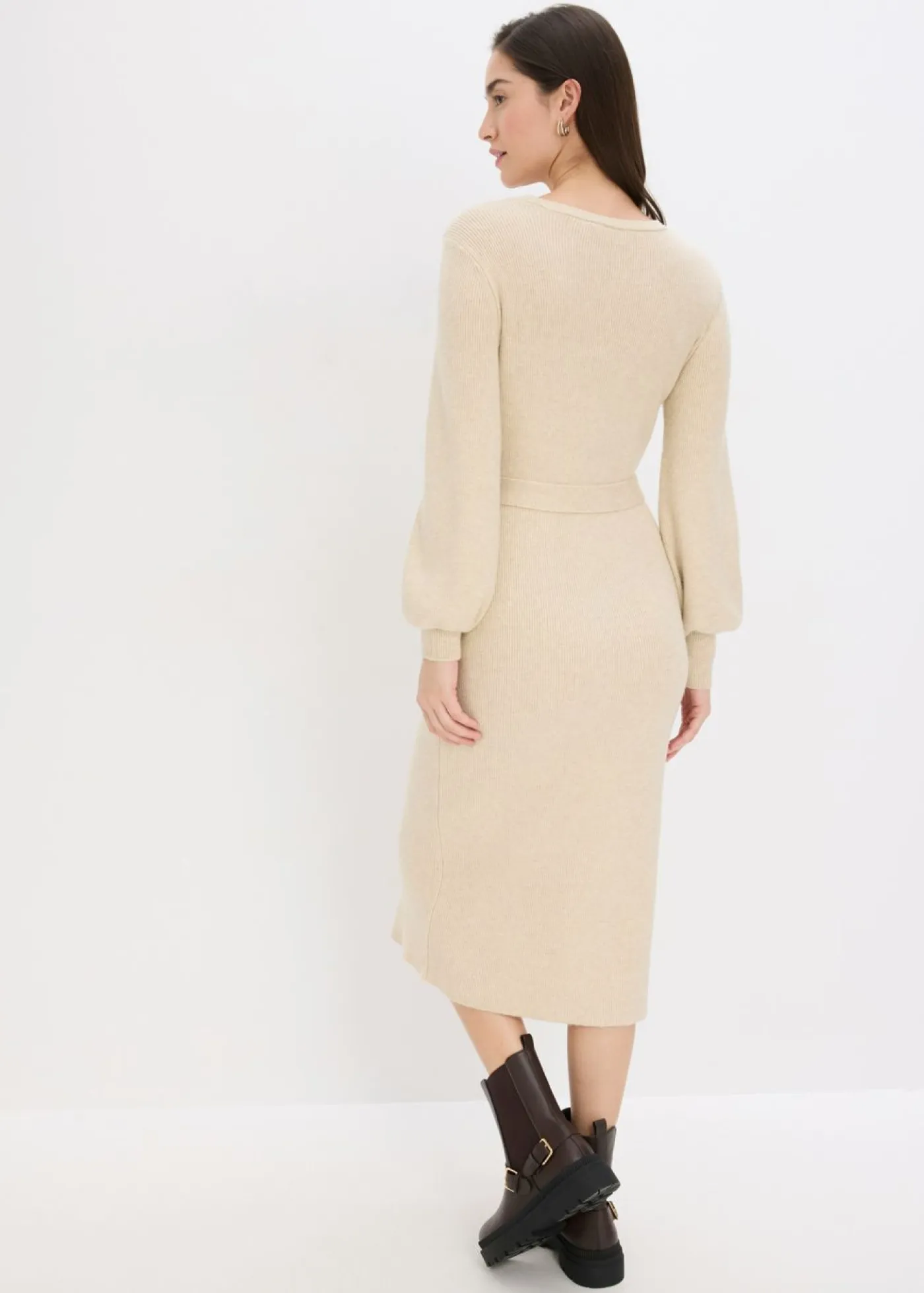 Mujer bonprix bonprix Vestido de punto acanalado de mezcla de viscosa fluida