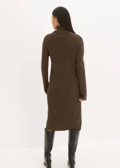 Mujer bonprix bonprix Vestido de punto acanalado con cuello vuelto