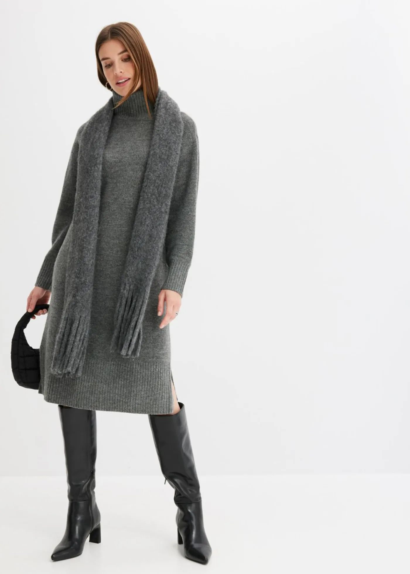 Mujer bonprix bonprix Vestido de punto con abertura