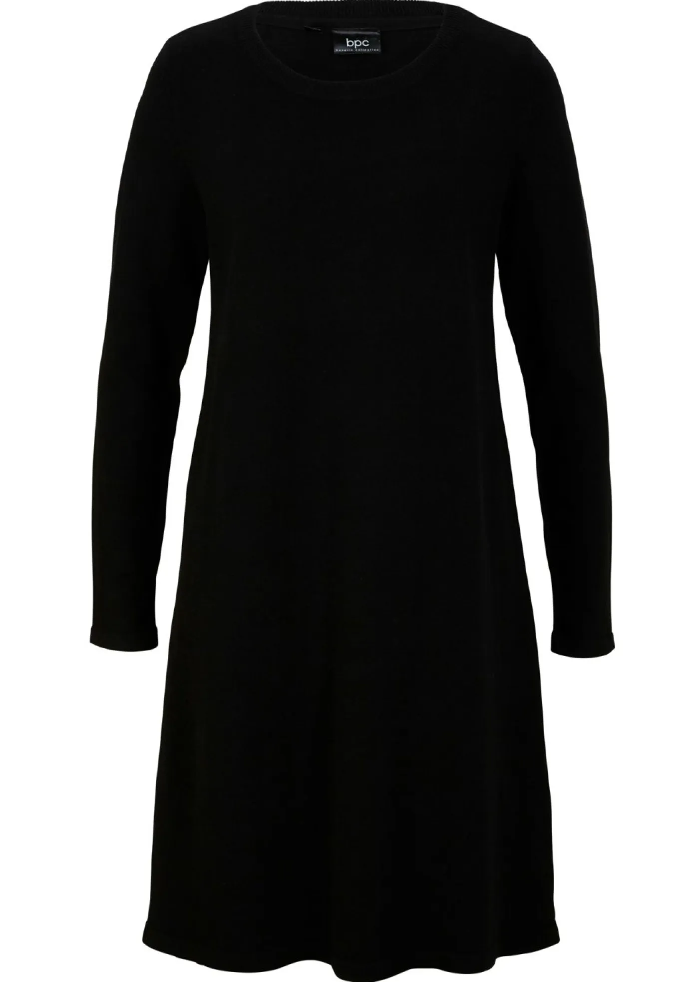 bonprix bonprix Básicos|Vestidos>Vestido de punto con algodón reciclado Negro