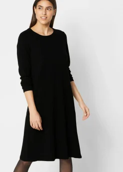 bonprix bonprix Básicos|Vestidos>Vestido de punto con algodón reciclado Negro
