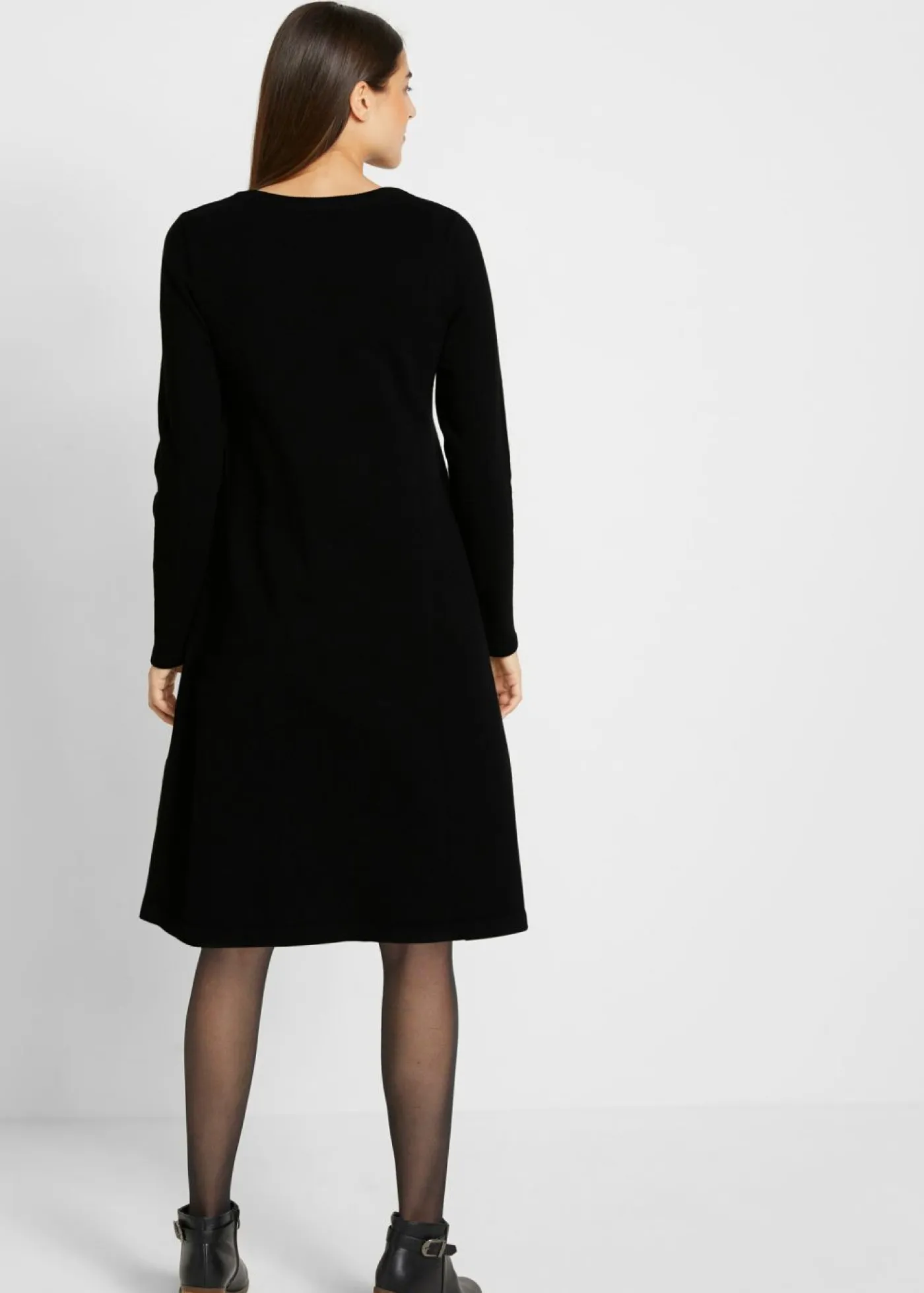 bonprix bonprix Básicos|Vestidos>Vestido de punto con algodón reciclado Negro