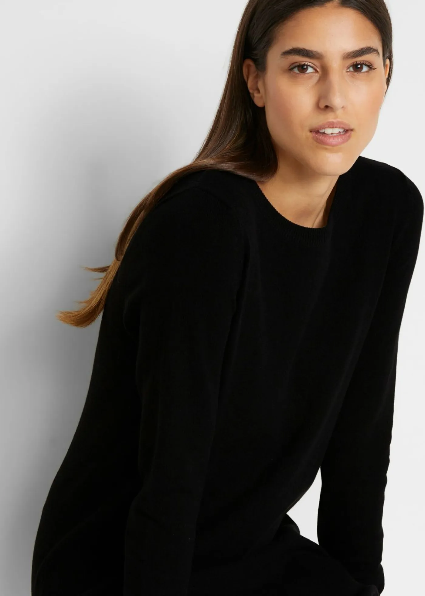 bonprix bonprix Básicos|Vestidos>Vestido de punto con algodón reciclado Negro