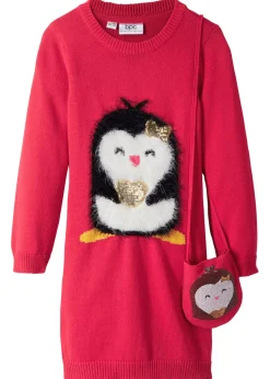 Niños bonprix bonprix Vestido de punto con bolsillo (2 piezas)