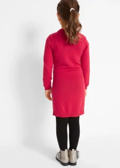 Niños bonprix bonprix Vestido de punto con bolsillo (2 piezas)