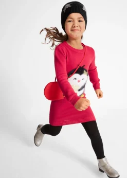 Niños bonprix bonprix Vestido de punto con bolsillo (2 piezas)