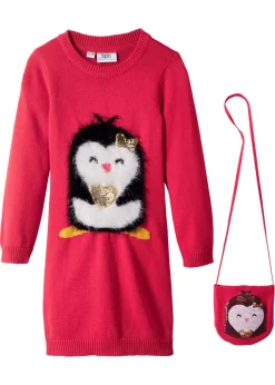 Niños bonprix bonprix Vestido de punto con bolsillo (2 piezas)