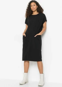 bonprix bonprix Vestidos|Novedades>Vestido de punto con bolsillos Negro