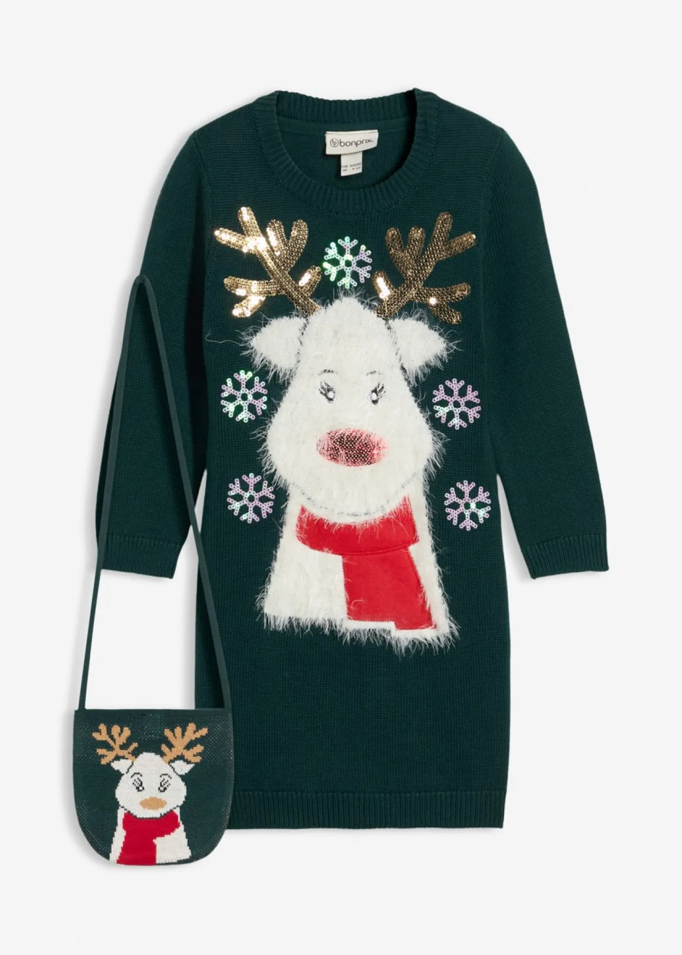 bonprix bonprix Ropa 2 A 9 Años·Vestidos Y Faldas>Vestido de punto con bolsillo (2 piezas) Verde intenso