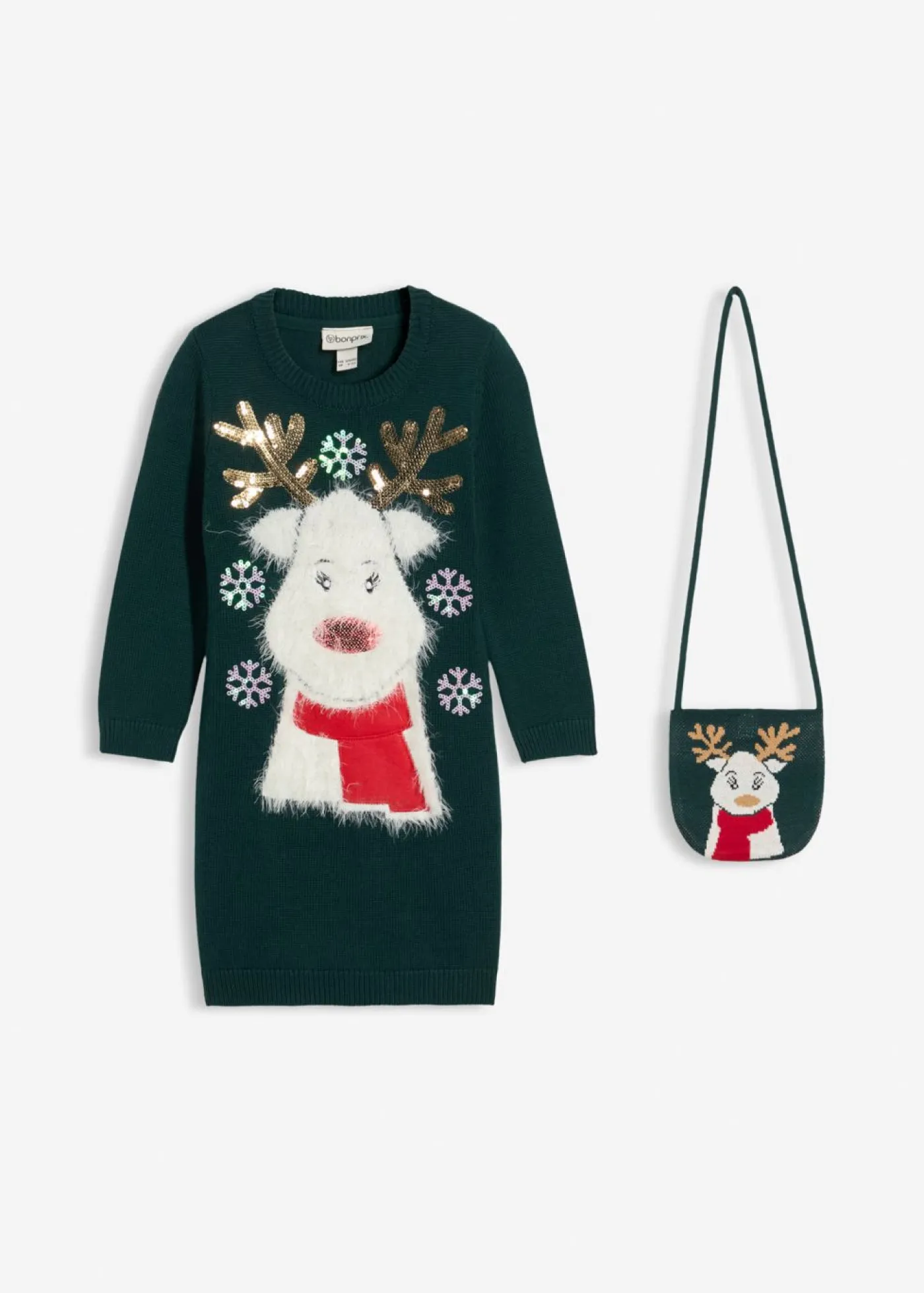 bonprix bonprix Ropa 2 A 9 Años·Vestidos Y Faldas>Vestido de punto con bolsillo (2 piezas) Verde intenso