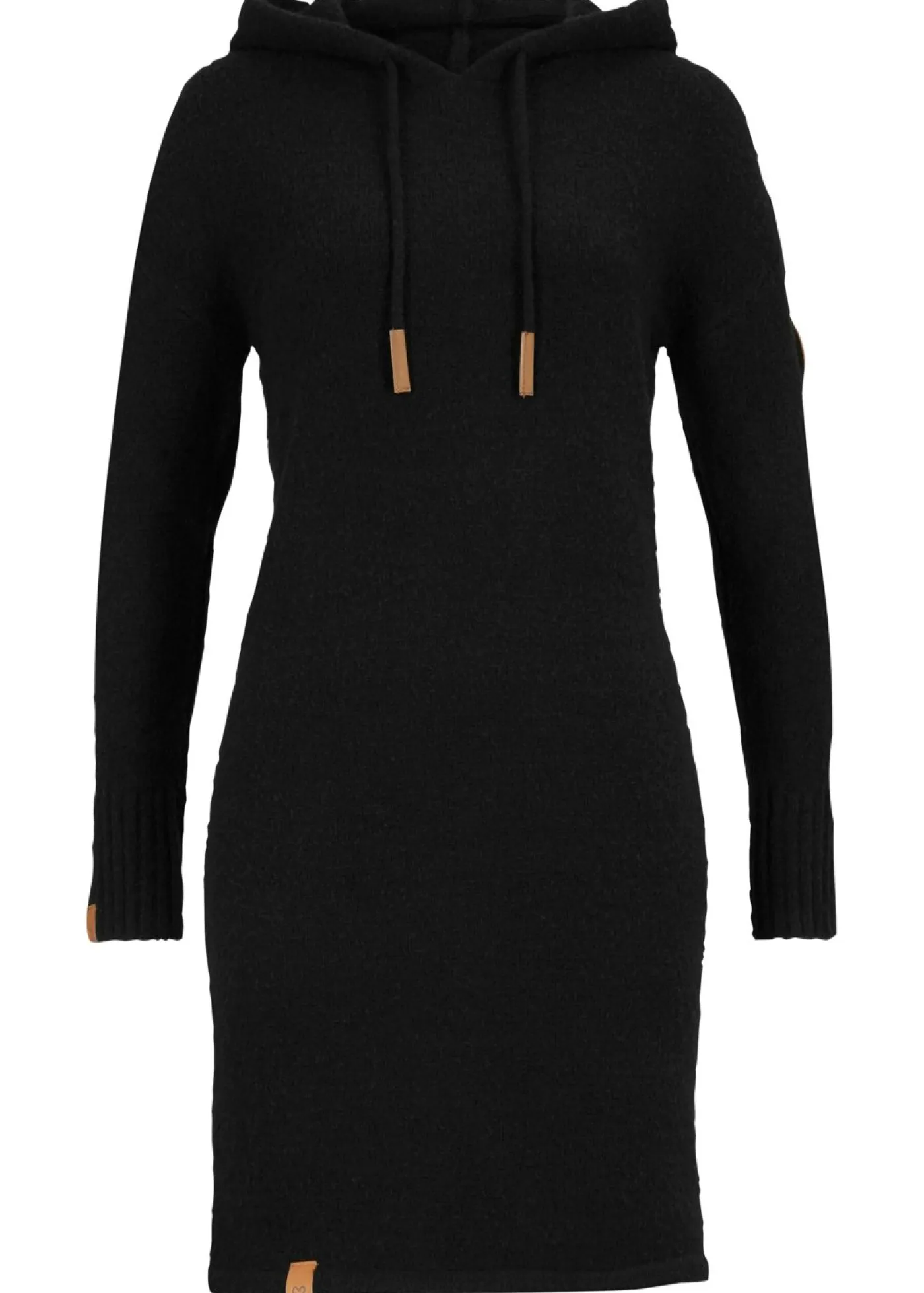 bonprix bonprix Vestidos|Ropa De Punto>Vestido de punto con capucha Negro