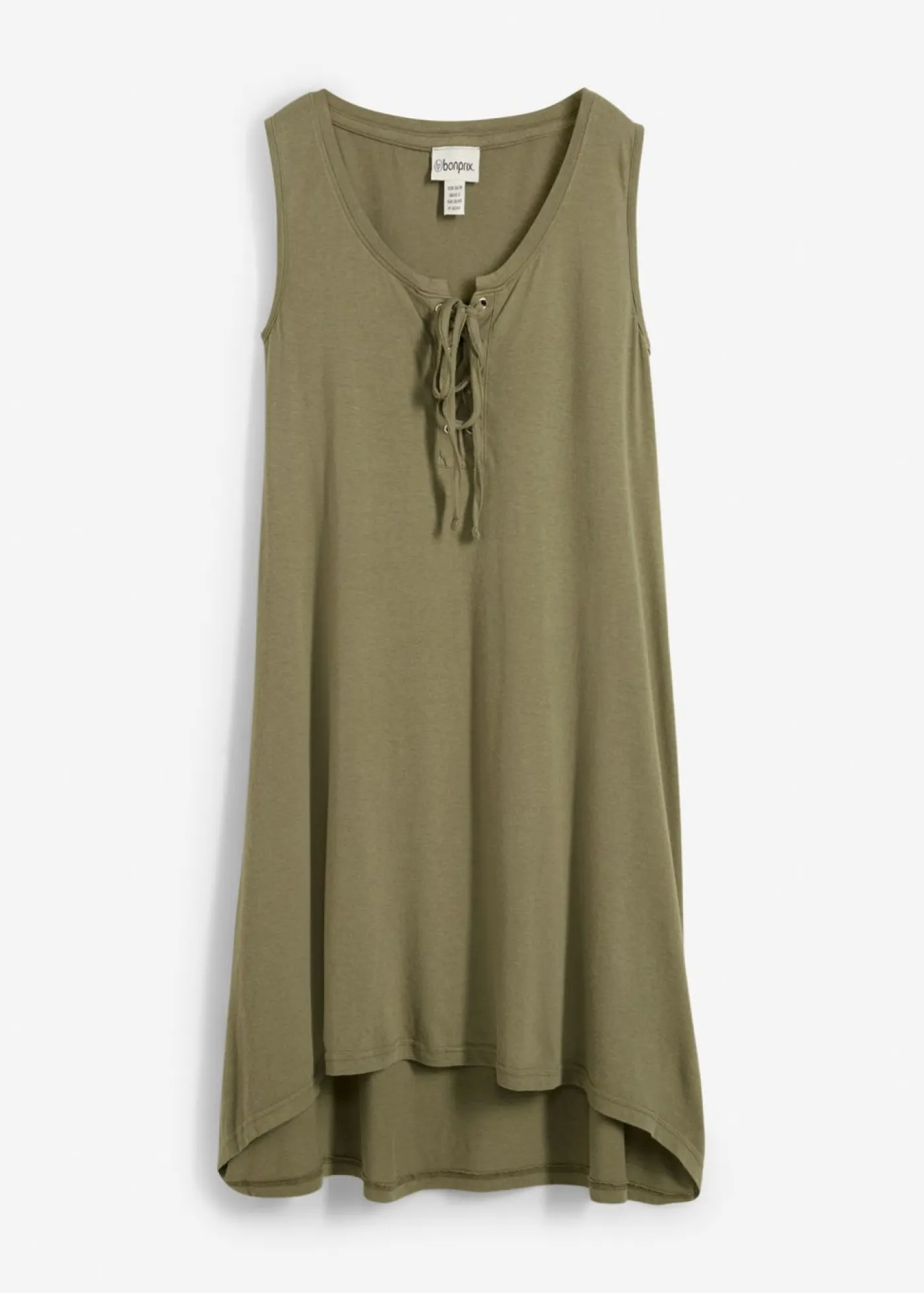 bonprix bonprix Vestidos>Vestido de punto con cordón Verde oliva