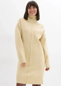 bonprix bonprix Vestidos|Ropa De Punto>Vestido de punto con costura decorativa arena claro moteado