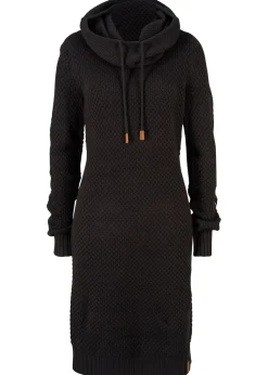bonprix bonprix Vestidos|Ropa De Punto>Vestido de punto con cuello tipo chal Negro