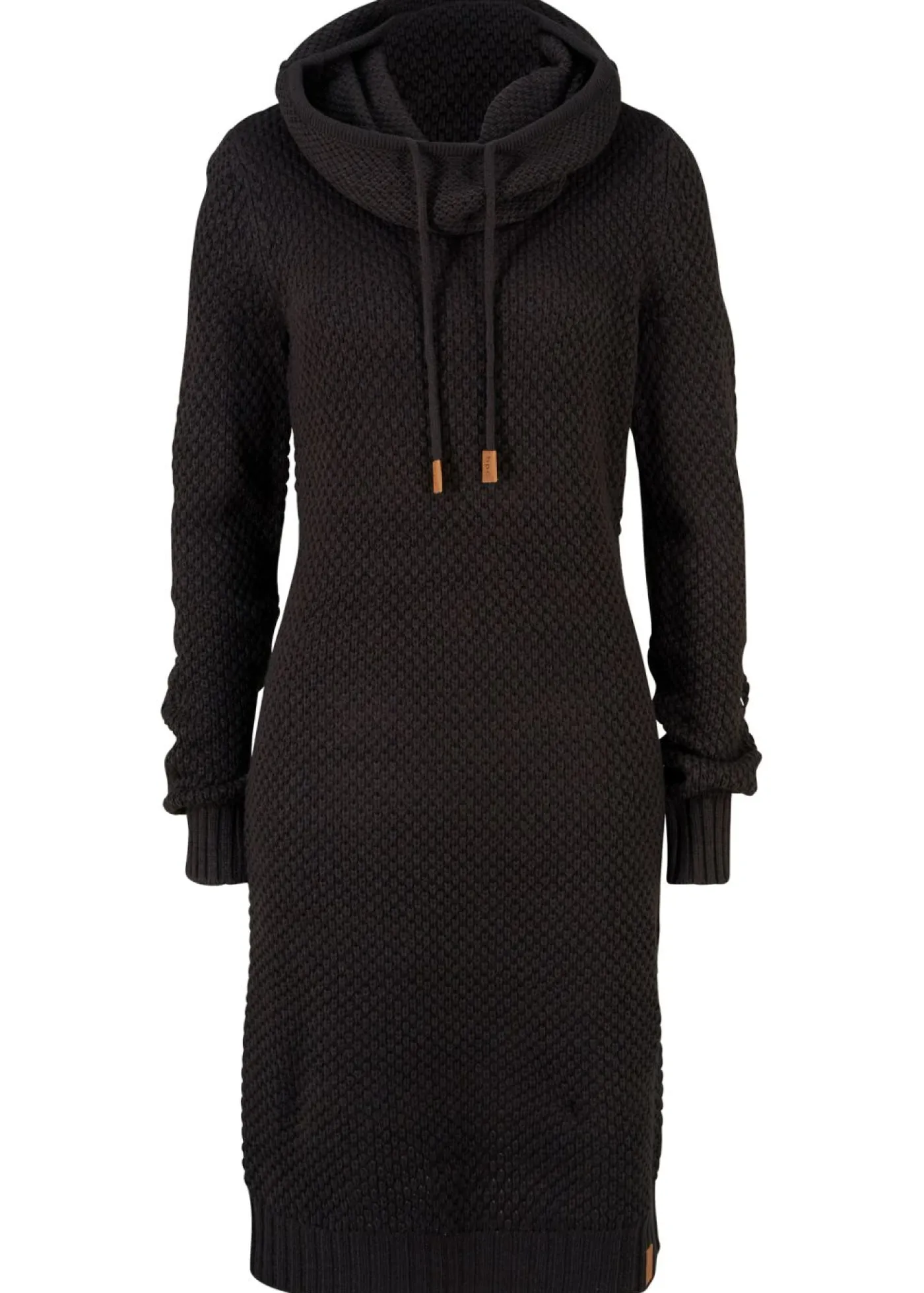 bonprix bonprix Vestidos|Ropa De Punto>Vestido de punto con cuello tipo chal Negro