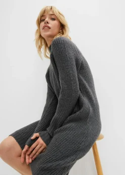 Mujer bonprix bonprix Vestido de punto con dobladillo asimétrico