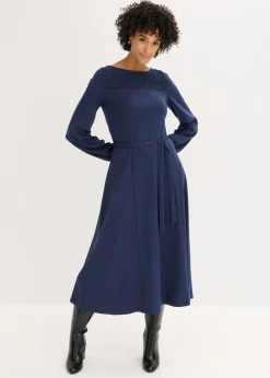 bonprix bonprix Vestidos>Vestido de punto con encaje Azul marino