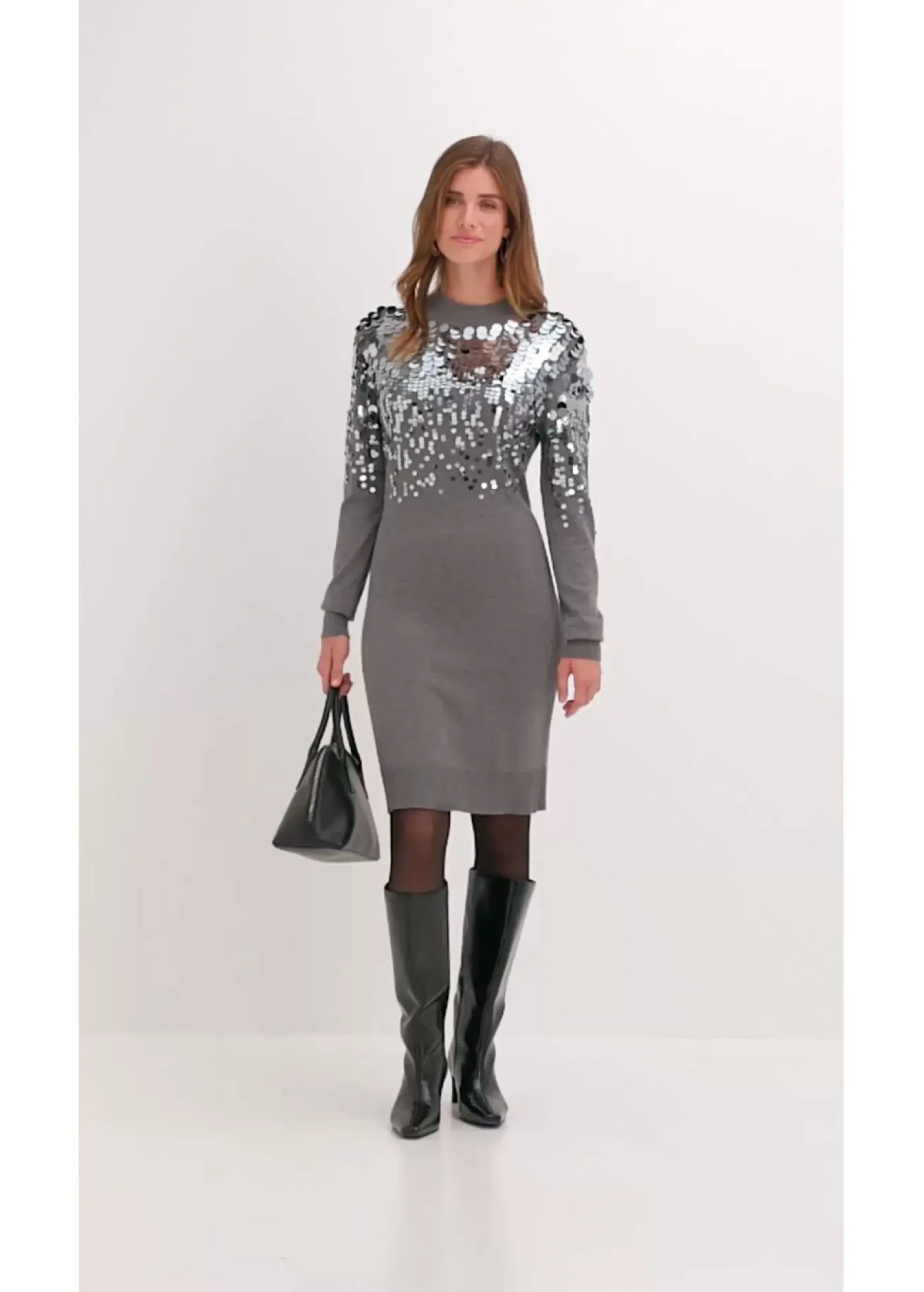 Mujer bonprix bonprix Vestido de punto con lentejuelas