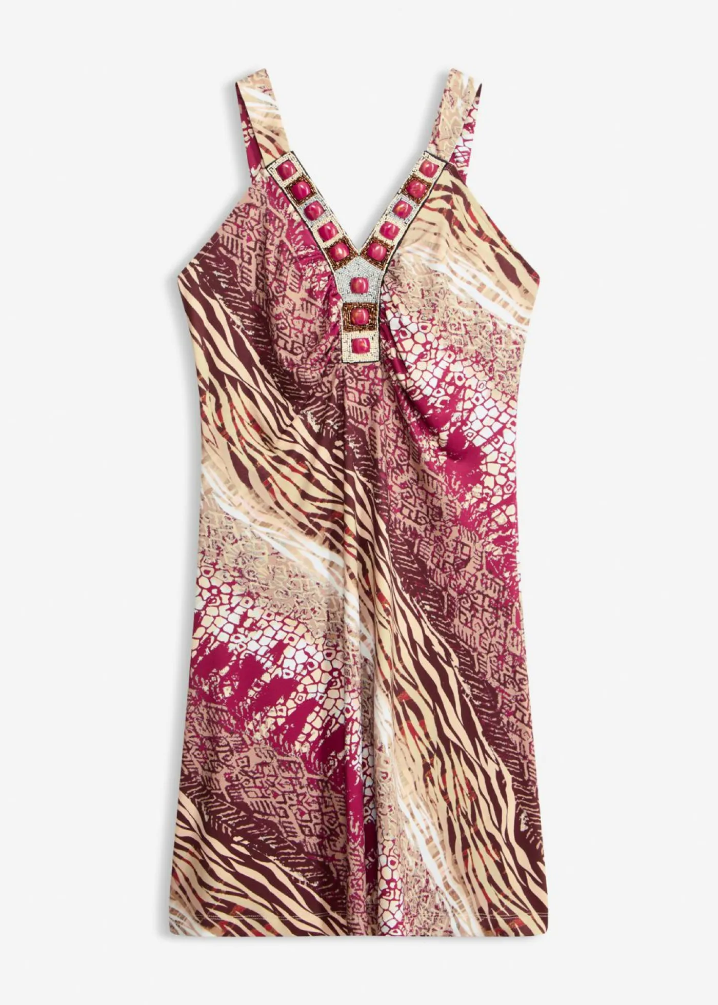 bonprix bonprix Vestidos|Novedades>Vestido de punto con línea en A Rojo sangría