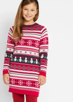 Niños bonprix bonprix Vestido de punto con motivo invernal para niñas