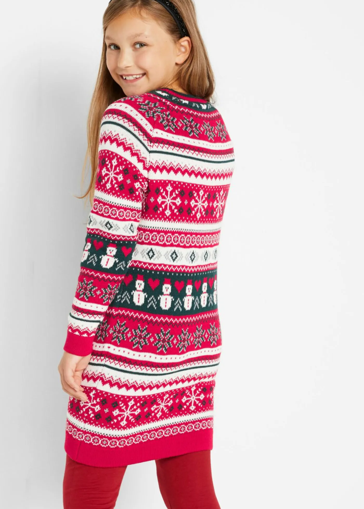 Niños bonprix bonprix Vestido de punto con motivo invernal para niñas