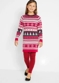 Niños bonprix bonprix Vestido de punto con motivo invernal para niñas