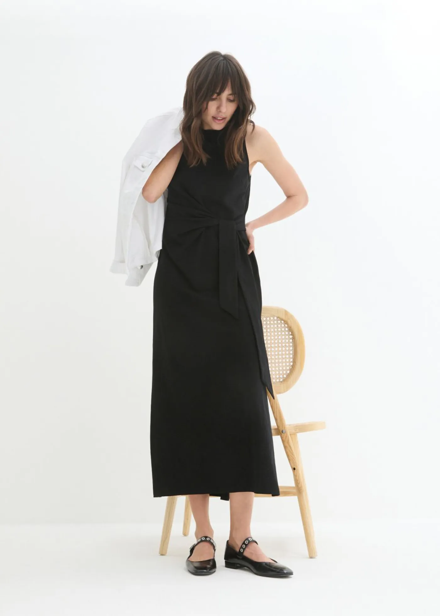 bonprix bonprix Vestidos>Vestido de punto con nudo Negro