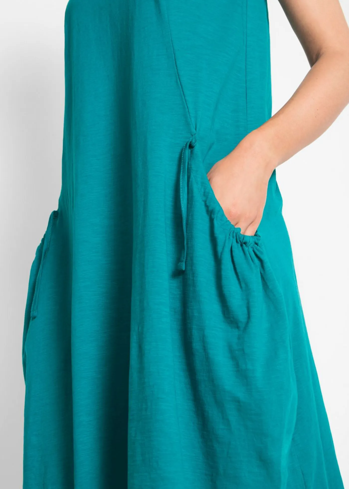 bonprix bonprix Vestidos>Vestido de punto de algodón con bolsillos Verde oliva