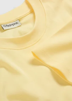 bonprix bonprix Vestidos|Novedades>Vestido de punto de algodón puro Amarillo claro
