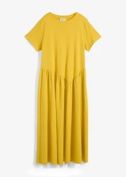 bonprix bonprix Vestidos>Vestido de punto de algodón orgánico puro curry limón