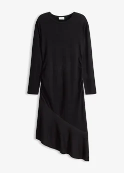 Mujer bonprix bonprix Vestido de punto de algodón y cachemir con dobladillo asimétrico