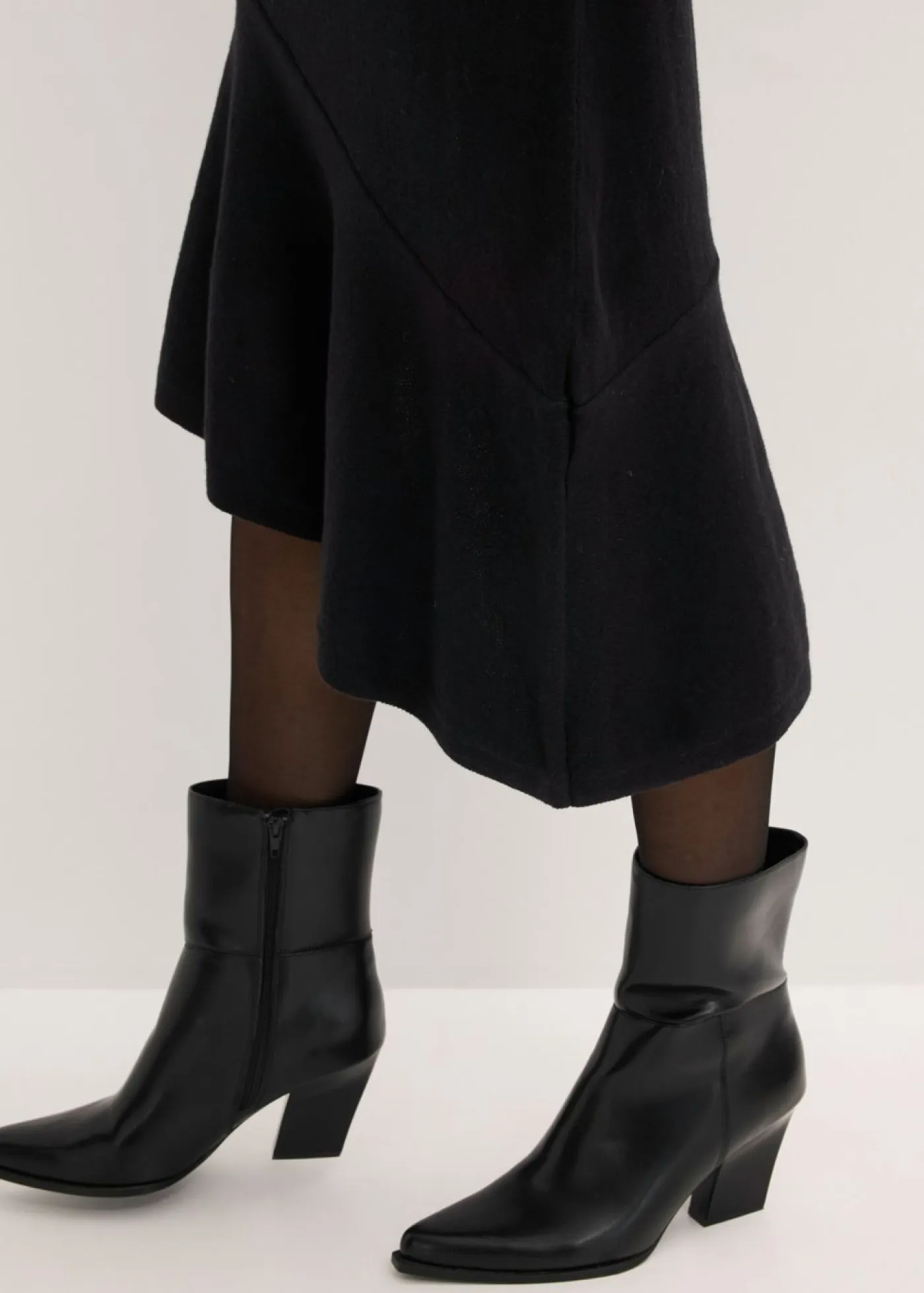 Mujer bonprix bonprix Vestido de punto de algodón y cachemir con dobladillo asimétrico