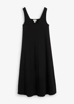 bonprix bonprix Esenciales|Vestidos>Vestido de punto de algodón orgánico puro Negro