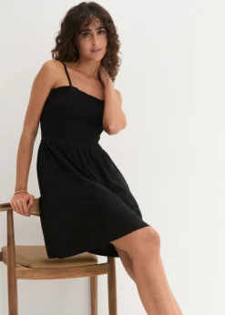 bonprix bonprix Vestidos>Vestido de punto de algodón orgánico puro Negro
