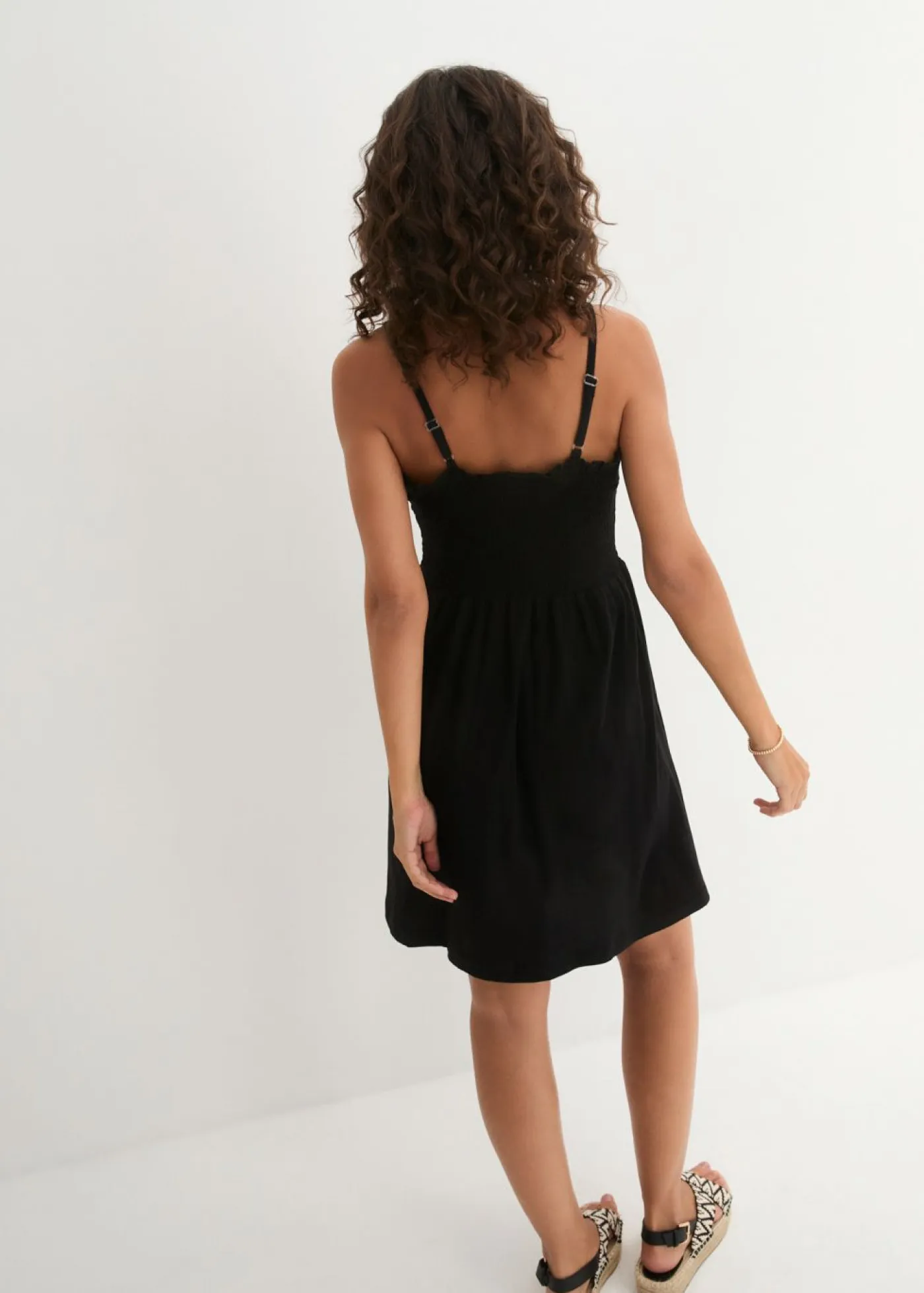 bonprix bonprix Vestidos>Vestido de punto de algodón orgánico puro Negro