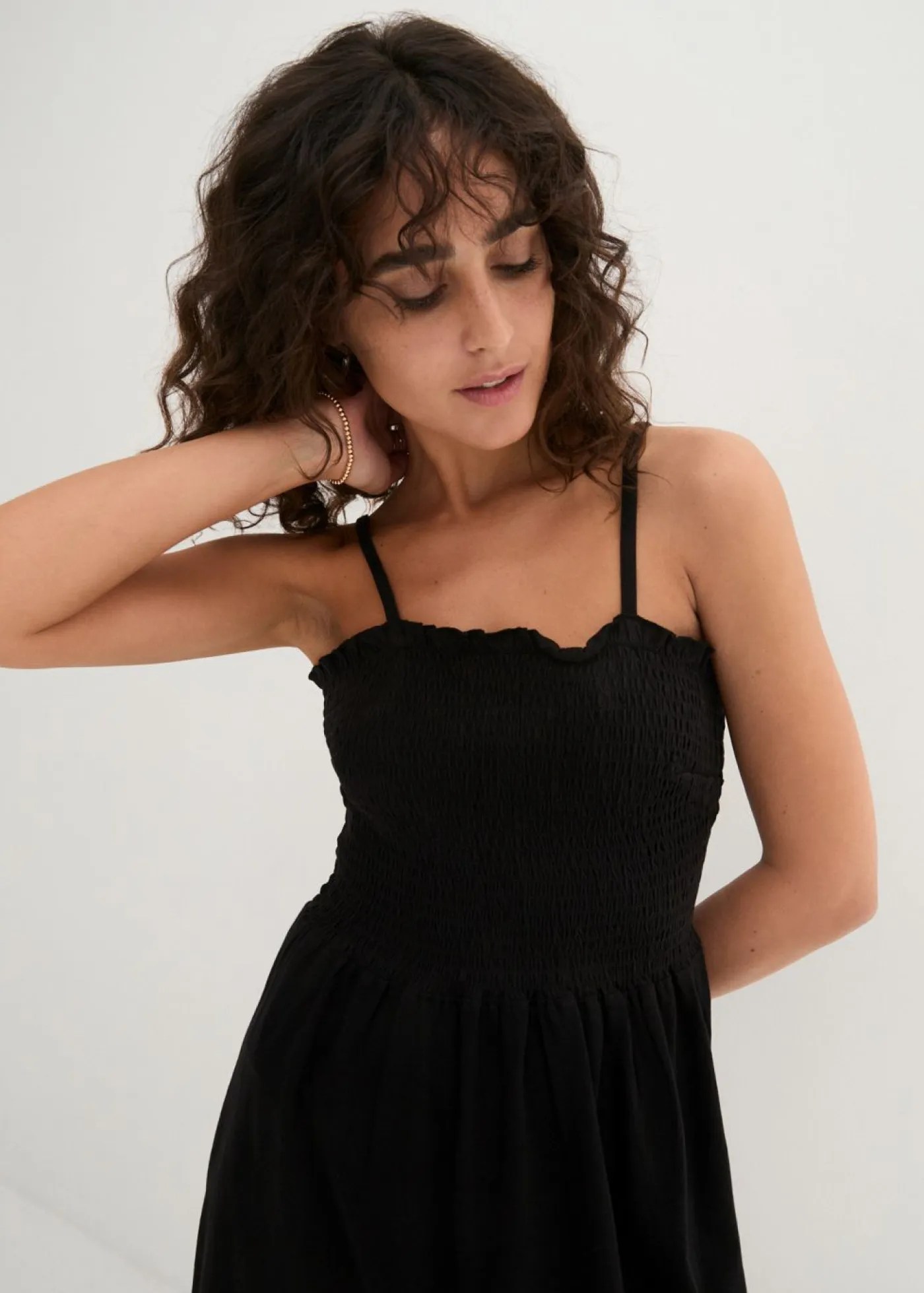 bonprix bonprix Vestidos>Vestido de punto de algodón orgánico puro Negro