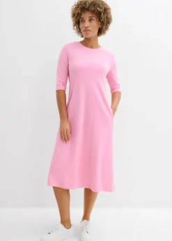 bonprix bonprix Vestidos|Novedades>Vestido de punto de algodón grueso Rosa