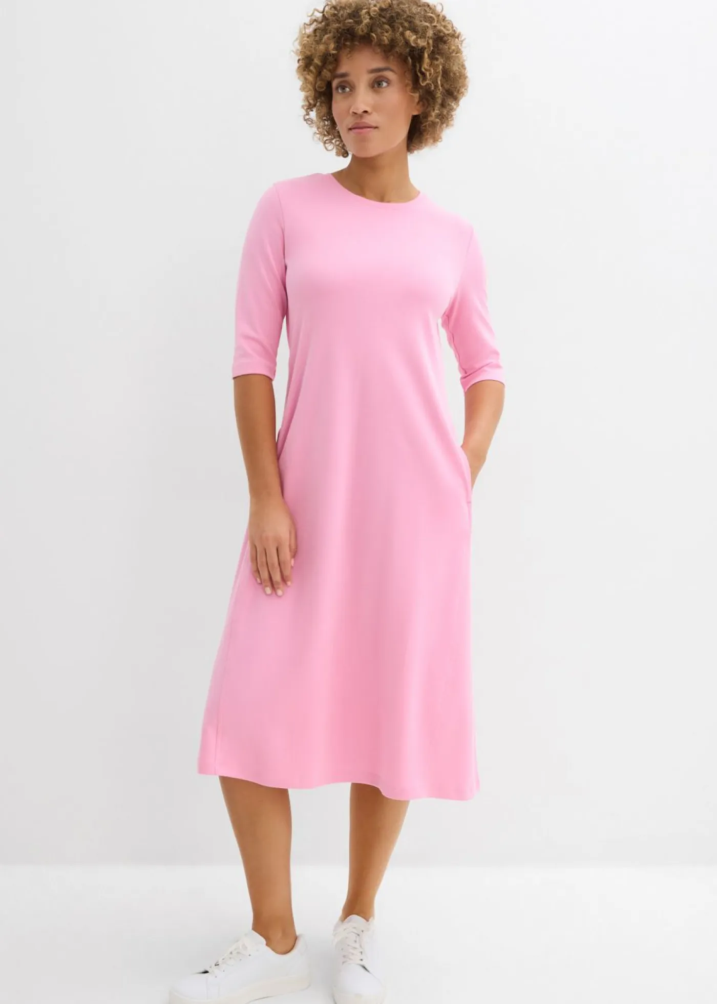 bonprix bonprix Vestidos|Novedades>Vestido de punto de algodón grueso Rosa