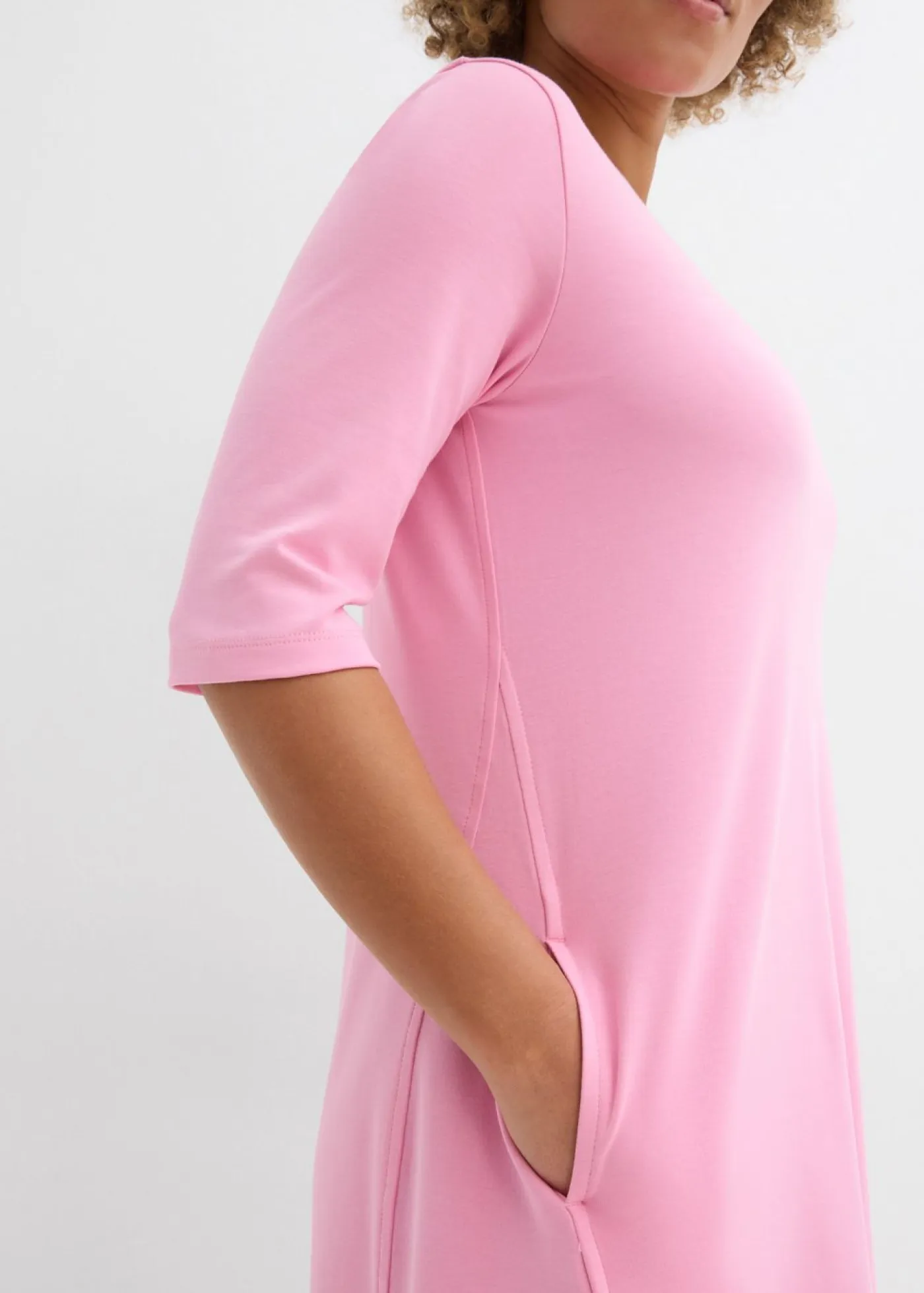 bonprix bonprix Vestidos|Novedades>Vestido de punto de algodón grueso Rosa