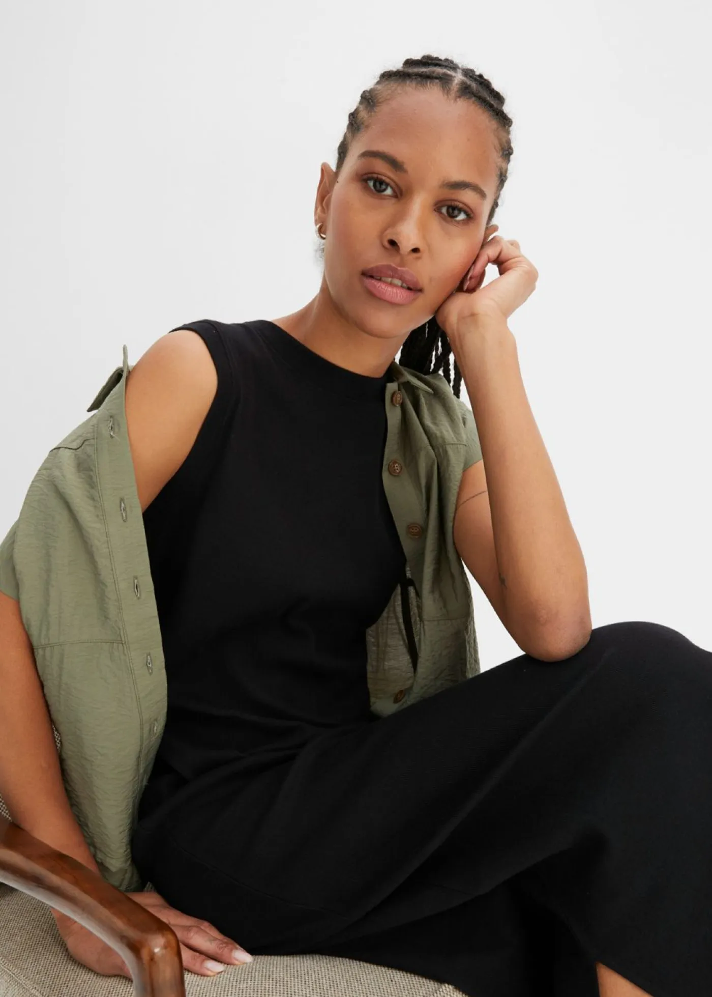 Mujer bonprix bonprix Vestido de punto de algodón con elástico