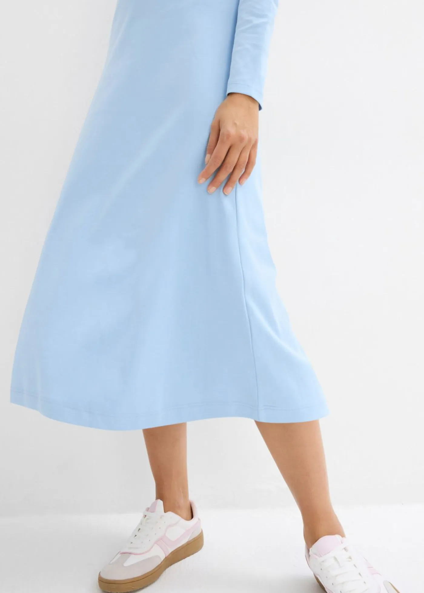 bonprix bonprix Básicos|Vestidos>Vestido de punto de algodón orgánico puro pesado Azul claro