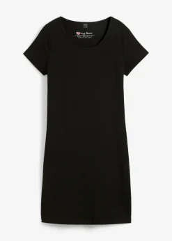 bonprix bonprix Básicos|Vestidos>Vestido de punto de algodón orgánico elástico Negro