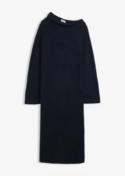 bonprix bonprix Vestidos|Ropa De Punto>Vestido de punto de canalé Azul marino
