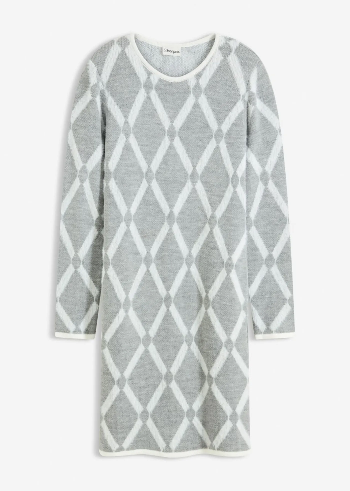 Mujer bonprix bonprix Vestido de punto de hilo metálico con estampado de rombos