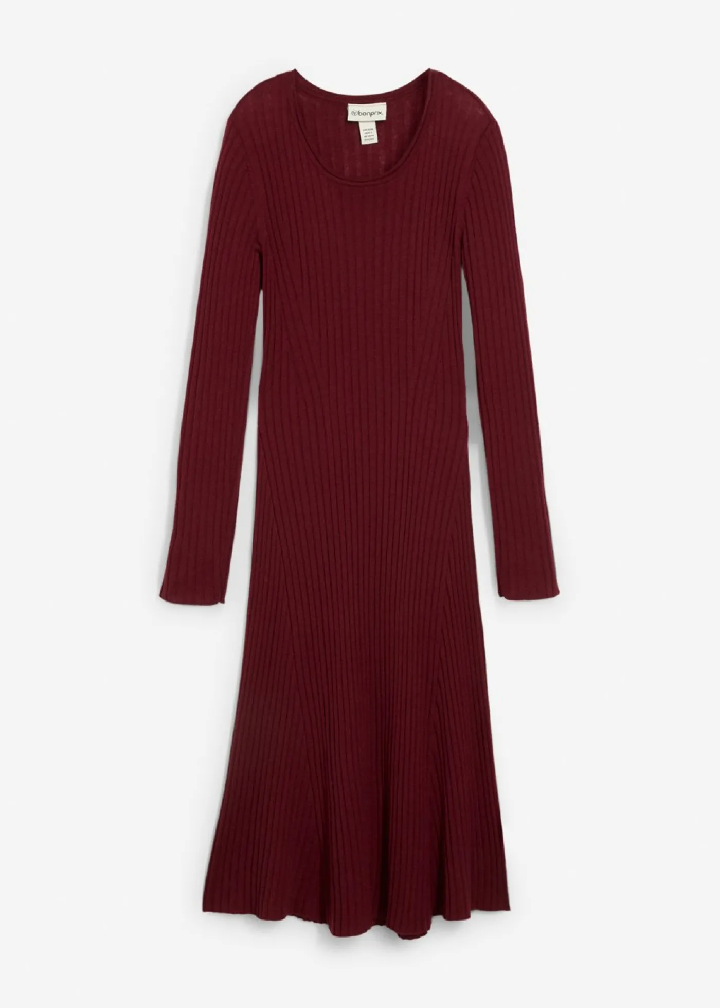 bonprix bonprix Premium|Vestidos>Vestido de punto de lana merina rojo avellana