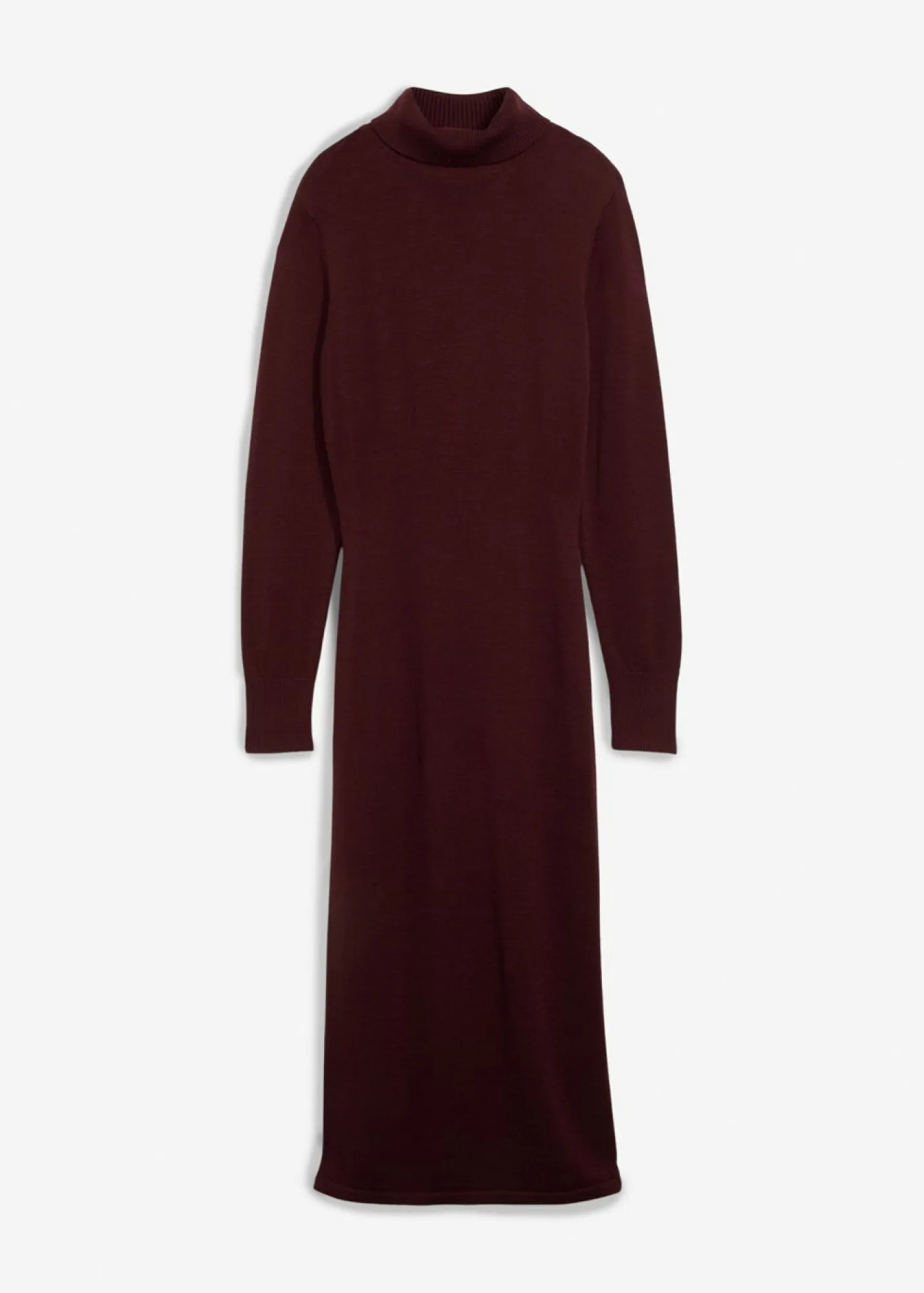 bonprix bonprix Premium|Vestidos>Vestido de punto de lana merina rojo burdeos