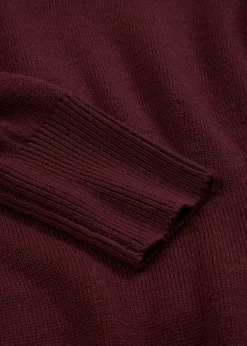 bonprix bonprix Premium|Vestidos>Vestido de punto de lana merina rojo burdeos