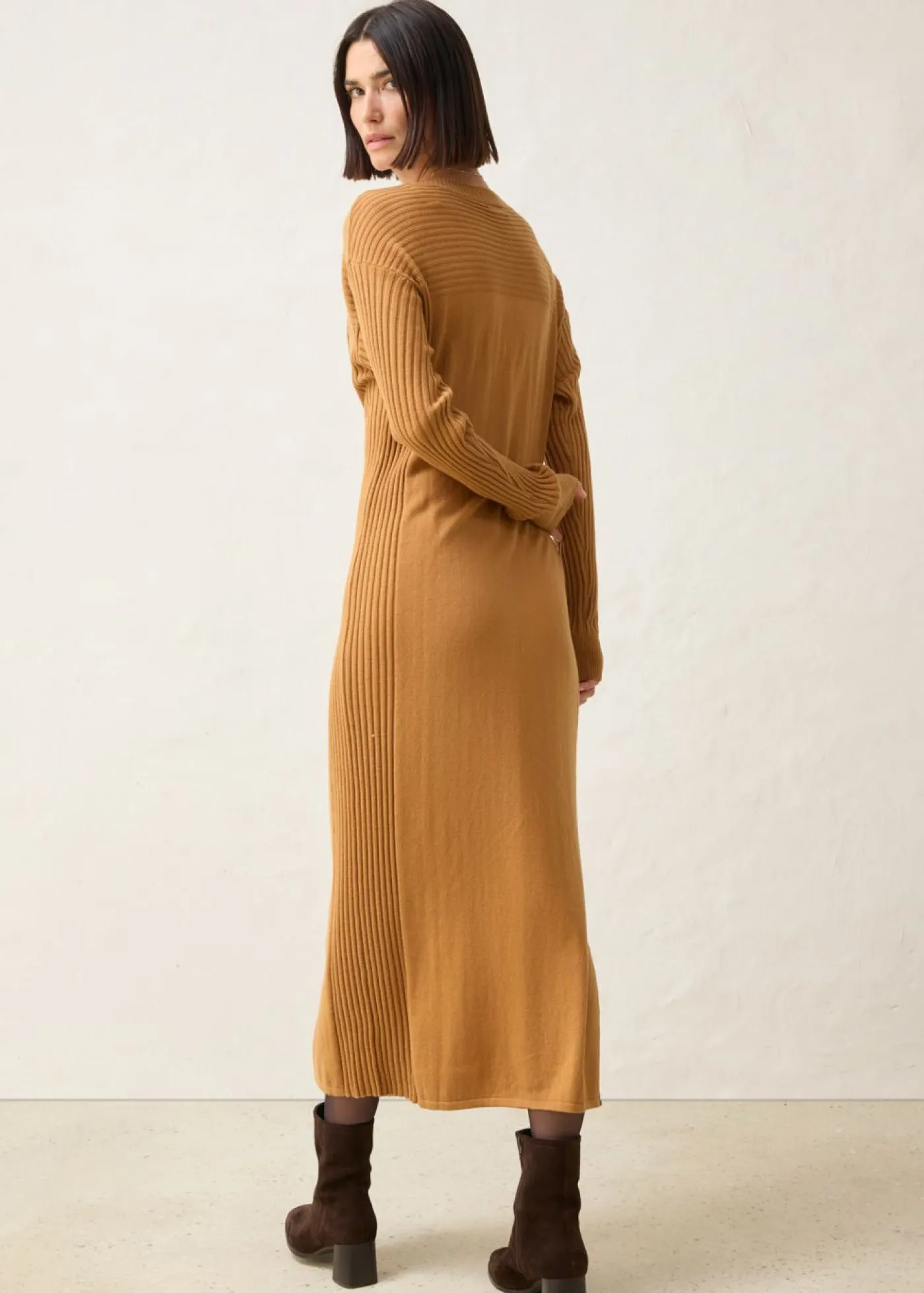 bonprix bonprix Vestidos|Ropa De Punto>Vestido de punto de lana merina Avellana